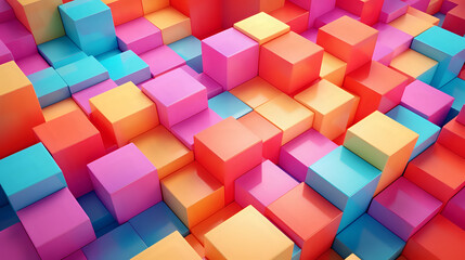 Wall Mural - abstract background of colorful cubes. Generative AI