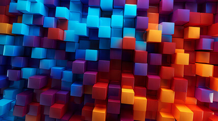 Wall Mural - abstract background of colorful cubes. Generative AI