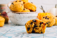 Pumpkin Muffin With Chocolate Chips