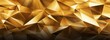 3d render, abstract gold crystal background, faceted texture, macro panorama, wide panoramic polygonal wallpaper, Generative AI