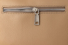 Leather Bag And Zipper As Texture Background