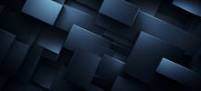 Blue Abstract Geometric Background Wallpaper. A Dark Blue Background With A Lot Of Cubes