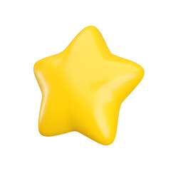 Wall Mural - vector 3d gold star icon on white background. cute realistic cartoon 3d render, glossy yellow star i