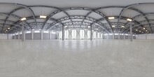 Full Spherical Hdri Panorama 360 Degrees Of Empty Exhibition Space. Backdrop For Exhibitions And Events. Tile Floor. Marketing Mock Up. 3D Render Illustration	
