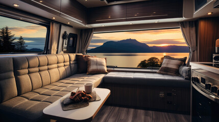 Canvas Print - Personalized Motorhome Space Smart Home Integration Expansive Windows Radiant Ambiance