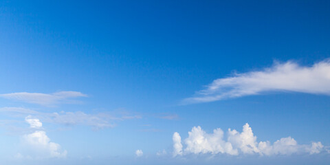 Wall Mural - cloudy sky on a sunny day. natural panoramic background photo
