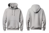 Fototapeta  - Mockup Blank grey hoodie in front and back view,  transparent background