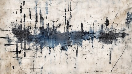 Generative AI, Blue and black watercolor, ink abstract painted background. Ink street graffiti art on a textured paper vintage background, washes and brush strokes