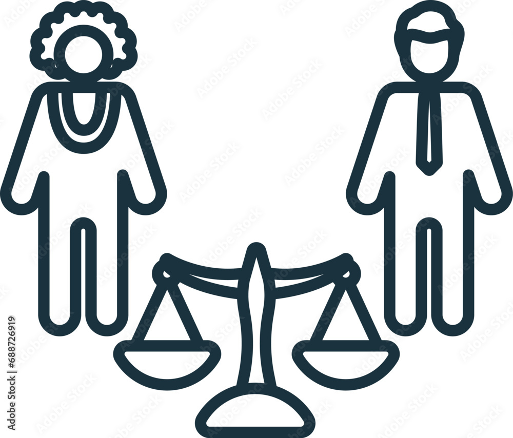 Raical Icon Racial justice outline icon. Monochrome simple sign from social causes ...