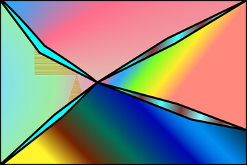 Wall Mural - Multiple digital patterns multi-colored - curved separator - MP08