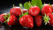 Red and juicy strawberry bunch
