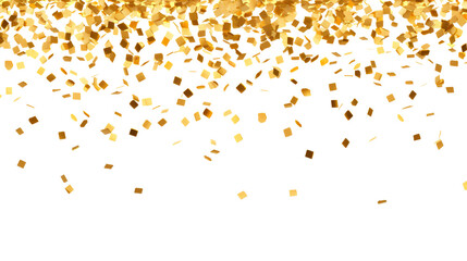 Gold confetti falling, cut out