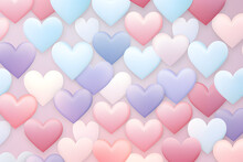 Pattern Of Pastel Hearts On A Soft Pink Background