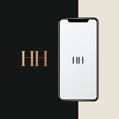 Wall Mural - HH logo design vector image
