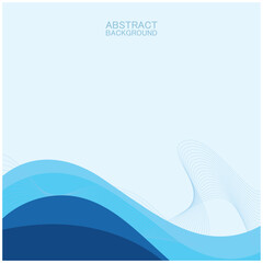 Wall Mural - Abstract beach wave background design with blue vector combination, concept design for book cover, wallpaper, swimming pool, marine, lake