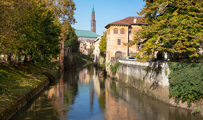 Canvas Print - Vicenza - The look to cathedral and river.