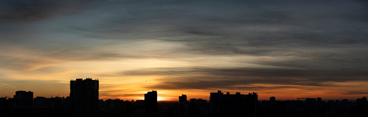 Wall Mural - Sunset in the city