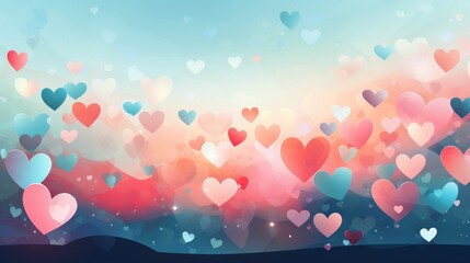 Poster - a colorful background with colorful hearts and hearts on it,