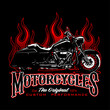 Silhouette moorcycle with fire flame background