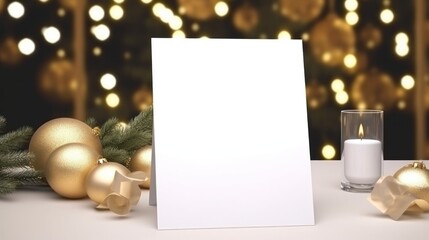 greeting christmas card with blank front,