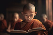 © ADDICTIVE STOCK - Generative AI image of a young monk reading solemnly
