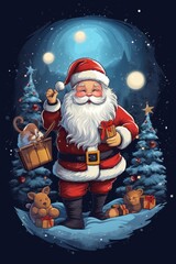 santa claus with a bag of gifts