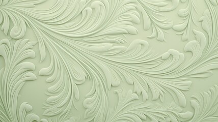 Wall Mural - Flat soft light green background with ornaments created with Generative AI