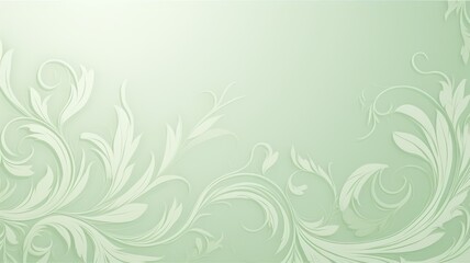 Poster - Flat soft light green background with ornaments created with Generative AI