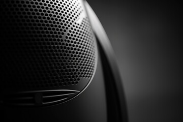 Aufkleber - A black and white photo of a microphone. Suitable for use in music-related articles or promotional materials
