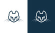 collection of cat heads in simple and elegant line style vector logo designs