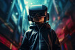© ADDICTIVE STOCK - Child experiences the future of technology through a VR headset. Generative AI
