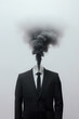 © ADDICTIVE STOCK - Smoke Eruption from Businessman's Neck. Generative AI
