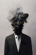 © ADDICTIVE STOCK - Exploding Smoke Head Concept. Generative AI