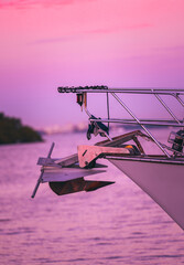 Wall Mural - boat on the water sunrise 