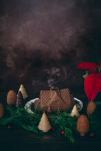 Whimsical Christmas Table With Chocolate House