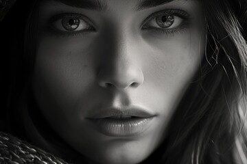 Poster - Close-up shot of a woman's face wearing a hat. Versatile image suitable for various concepts