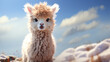 Cute fluffy alpaca. generative ai
