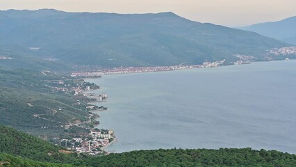 Wall Mural - Panoramic view of Gemlik Bay from the summit in December. Bursa city Turkey. 2023 december