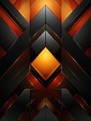 Poster - Modern abstract futuristic red, golden and black wallpaper background. Vertical contrasty art.