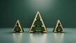 © Natalya - goud Christmas trees abstract, minimalism, green background, copy space.