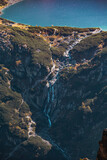 Siklawa Waterfall in Tatra Mountains, Poland. Wodospad Siklawa. Poland.