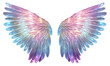 Finely detailed illustration of a Pair of  colored Angel Wings isolated transparent png file. ai generated.
