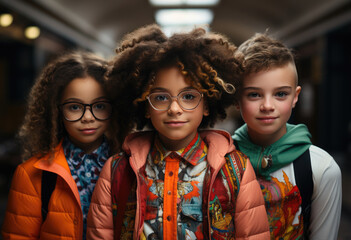 Wall Mural - Group of young kids on the street