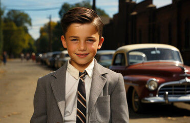 Wall Mural - Little white businessman