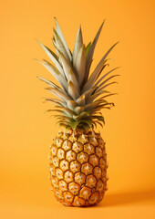 Wall Mural - Food tropical exotic sweet healthy background organic fruit yellow fresh pineapple