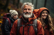 © Larisa AI - Group of people walking in hilly area