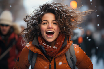 Wall Mural - Shooting session of moody brunette girl