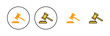 Gavel icon set for web and mobile app. judge gavel sign and symbol. law icon. auction hammer