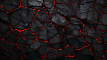 Black Background, Volcanic Cracked Rock Marbled Pattern, Red Crack Lines Over The Black Background, Abstract Art Design, Background, Wallpaper, Website, Header, Lava, Fire Rock Design, Burning