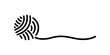 Yarn ball icon. Black line icon, illustration.